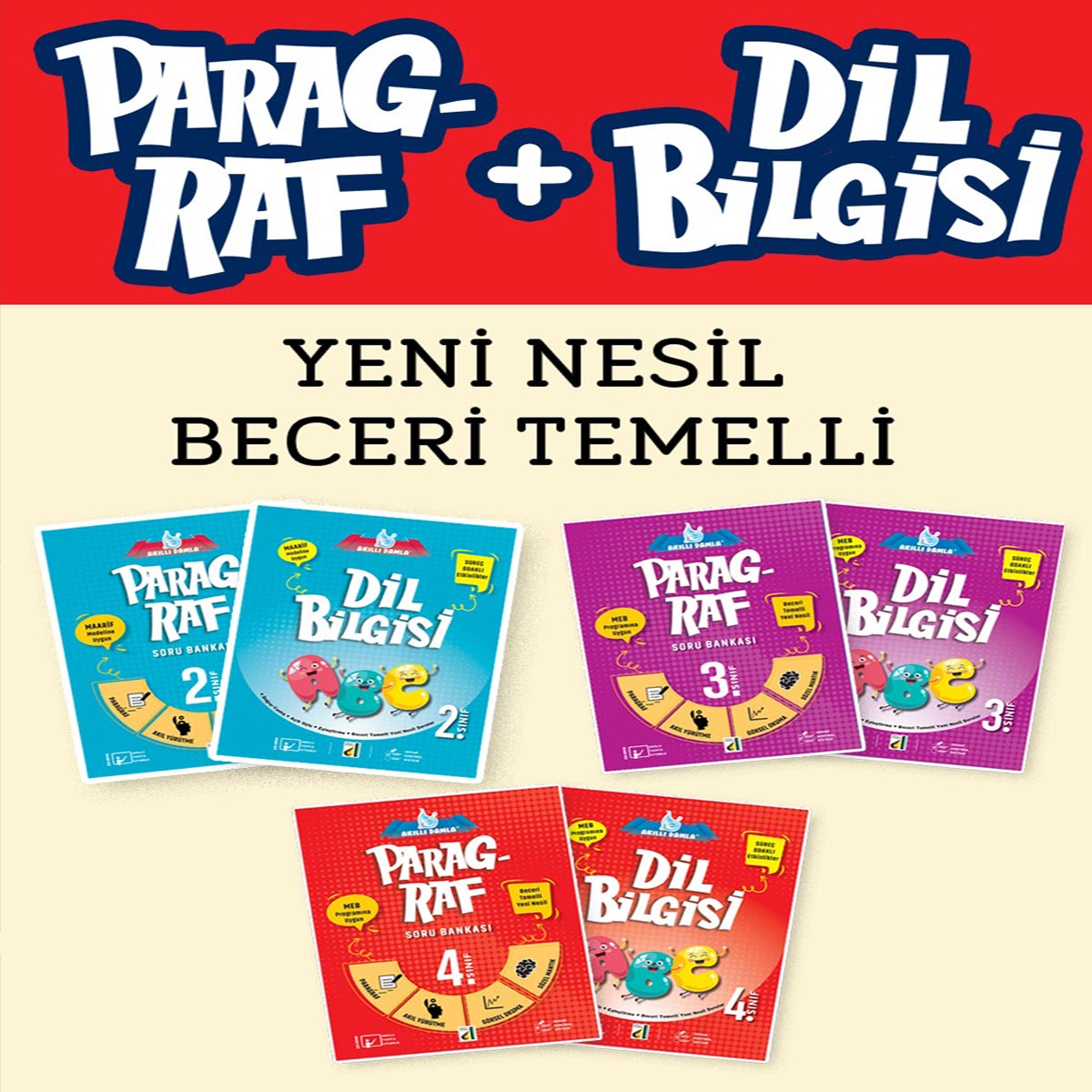 Akıllı Damla Paragraf-Dilbilgisi 2-3-4.Sınıf Soru Bankası